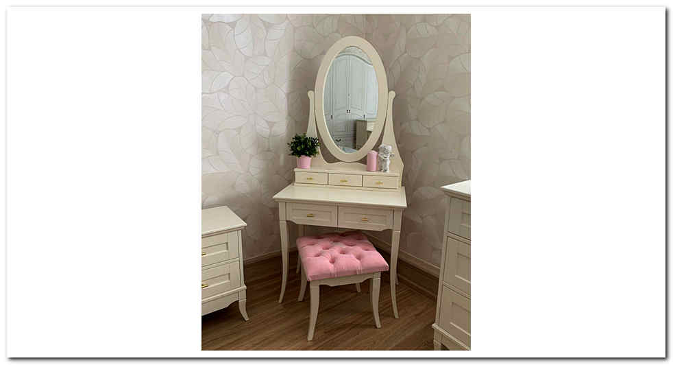 Туалетный столик с зеркалом из массива бука, цвет на заказ