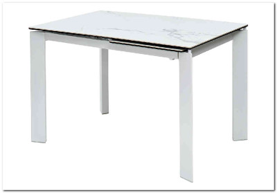 Стол CORNER 120 HIGH GLOSS STATUARIO керамика/ белый каркас