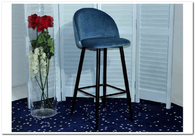 Барный стул MALIBU пудровый синий велюр G108-56