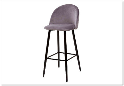 Барный стул MALIBU серый велюр G108-51