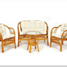Комплект " NEW BOGOTA " ( диван + 2 кресла + стол со стеклом ) honey (мед)