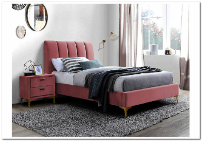 Кровать SIGNAL MIRAGE VELVET 90 античный розовый / золото тк. 185