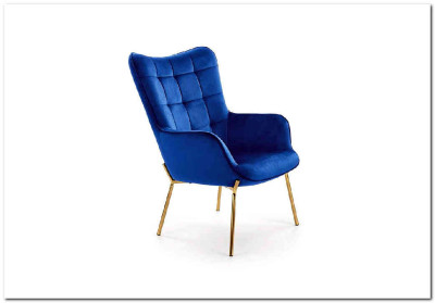 Кресло CASTEL 2  Halmar (темно-синий/золотой)