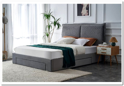 Кровать Halmar BECKY (светло-серый) 160/200