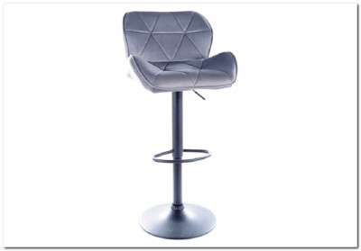 Барный стул Signal C122 VELVET серый/черный