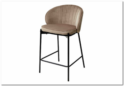Полубарный стул WENDY BLUVEL-40 BEIGE (H=65) велюр