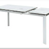 Стол CORNER 120 HIGH GLOSS STATUARIO керамика, стекло/ белый каркас, DISAUR