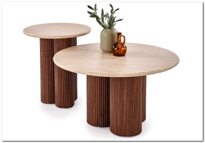 Стол журнальный Halmar DOROTEA (травертин/орех)