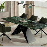 Стол обеденный Signal WESTIN Ceramic 160 раскладной (Verde Alpi морской/черный мат)