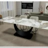 Стол обеденный Halmar FERNANDO 160 раскладной (белый мрамор/черный)