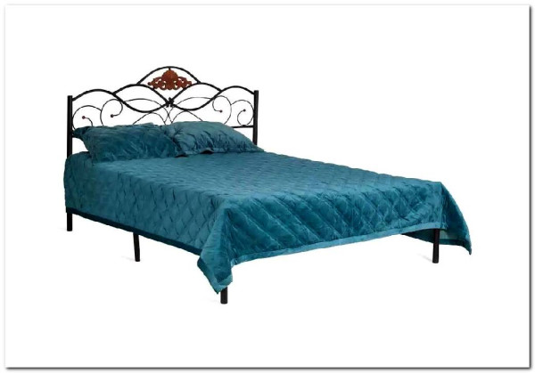 Купить Кровать Federica (mod. AT-881) 160*200 (Queen bed), красный дуб/черный с доставкой по России по цене производителя можно в магазине Другая мебель в Алексеевке