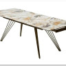 Стол ACERRA NEW 160 GLOSS GRAND JADE SOLID CERAMIC/ каркас цвета шампань, DISAUR