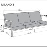 Диван HALMAR MILANO 3S tap. Castel 15 бежевый/орех