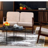 Диван HALMAR MILANO 2S tap. Castel 15 бежевый/орех