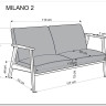 Диван HALMAR MILANO 2S tap. Castel 15 бежевый/орех