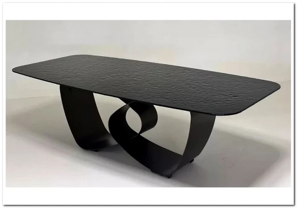 Стол TOVE 240 GREY, стекло BUBBLE / Шоколадное золото каркас ®DISAUR