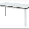 Стол CREMONA 140 HIGH GLOSS STATUARIO Белый мрамор глянцевый керамика/ белый каркас