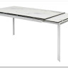 Стол CREMONA 140 HIGH GLOSS STATUARIO Белый мрамор глянцевый керамика/ белый каркас