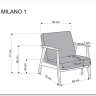 Кресло HALMAR MILANO 1S tap. Castel 15 бежевый/орех