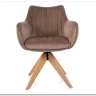Стул кухонный Signal AZALIA D Velvet Bluvel 40 поворотный (темно-бежевый/дуб)