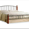 Купить Кровать AT-915 дерево гевея/металл 160*200 (Queen bed), красный дуб/черный с доставкой по России по цене производителя можно в магазине Другая мебель в Алексеевке