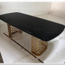 Стол CHIAVARI 220 KL-116 Черный мрамор матовый, итальянская керамика / бронзовый, DISAUR