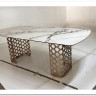 Стол CHIAVARI 220 KL-188 Контрастный мрамор матовый, итальянская керамика / Шампань, DISAUR