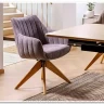 Стул кухонный Signal AZALIA D Velvet Bluvel 14 поворотный (серый/дуб)