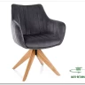 Стул кухонный Signal AZALIA D Velvet Bluvel 14 поворотный (серый/дуб)
