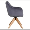 Стул кухонный Signal AZALIA D Velvet Bluvel 14 поворотный (серый/дуб)