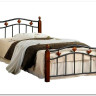 Купить Кровать AT-126 дерево гевея/металл 90*200 (Single bed), красный дуб/черный с доставкой по России по цене производителя можно в магазине Другая мебель в Алексеевке