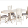 Стул DOLCE мягкое сидение бук, ivory white, велюр Tenerife Ultimate grey