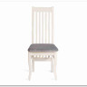 Стул DOLCE мягкое сидение бук, ivory white, велюр Tenerife Ultimate grey