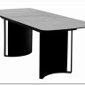 Стол RASMUS 160 TL-45 Белый мрамор, испанская керамика / черный каркас, DISAUR