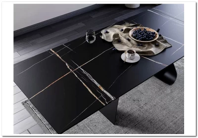 Стол обеденный Signal DIUNA CERAMIC раскладной (черный мат)