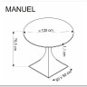 Стол обеденный Halmar MANUEL 120 (черный мрамор/черный)