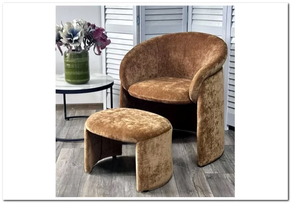 Кресло+оттоманка HUG AT5139-13 Коричневый, ткань/каркас металл в обивке AT5139-13 ®DISAUR Кресло+оттоманка HUG AT5139-13 Коричневый, ткань/каркас металл в обивке AT5139-13 ®DISAUR