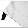 Стол CORNER 120 MATTE STATUARIO Белый мрамор матовый керамика, стекло/ черный каркас, DISAUR