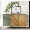 Витрина Siena REG1W1D/140 дымчатый зеленый/дуб вотан BRW