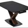 Стол BLANCO 160 MATT BLACK MARBLE SOLID CERAMIC / Орех, DISAUR