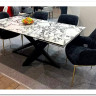 Стол VICENZA 180 раскладной GLOSS BULGARI WHITE, керамика / Черный, DISAUR