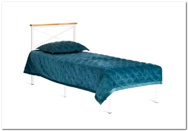 Купить Кровать Iris (mod.9311) дерево гевея/металл, 90*200 см (Single bed), Белый (White) с доставкой по России по цене производителя можно в магазине Другая мебель в Алексеевке