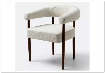 Стул БОНСАЙ (BONSAI), цвет СВЕТЛО-БЕЖЕВЫЙ CLOUD-113, букле / ОРЕХ , ®DISAUR