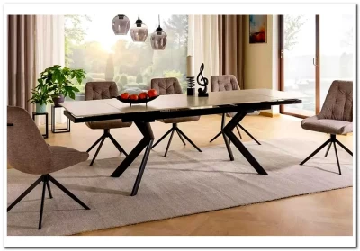 Стол обеденный Signal NORTON 160 (травертин/черный)