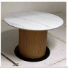 Стол MESA D120 цвет БЕЛЫЙ МРАМОР M326 / Каркас OAK, DISAUR