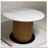 Стол MESA D120 цвет БЕЛЫЙ МРАМОР M326 / Каркас OAK, DISAUR