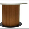 Стол MESA D120 цвет БЕЛЫЙ МРАМОР M326 / Каркас OAK, DISAUR