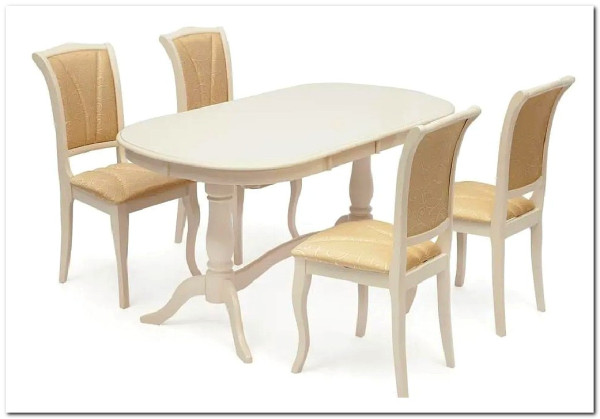 Стол раскладной Siena ( SA-T6EX2L ) ivory white (слоновая кость 2-5) Стол раскладной Siena ( SA-T6EX2L ) ivory white (слоновая кость 2-5)